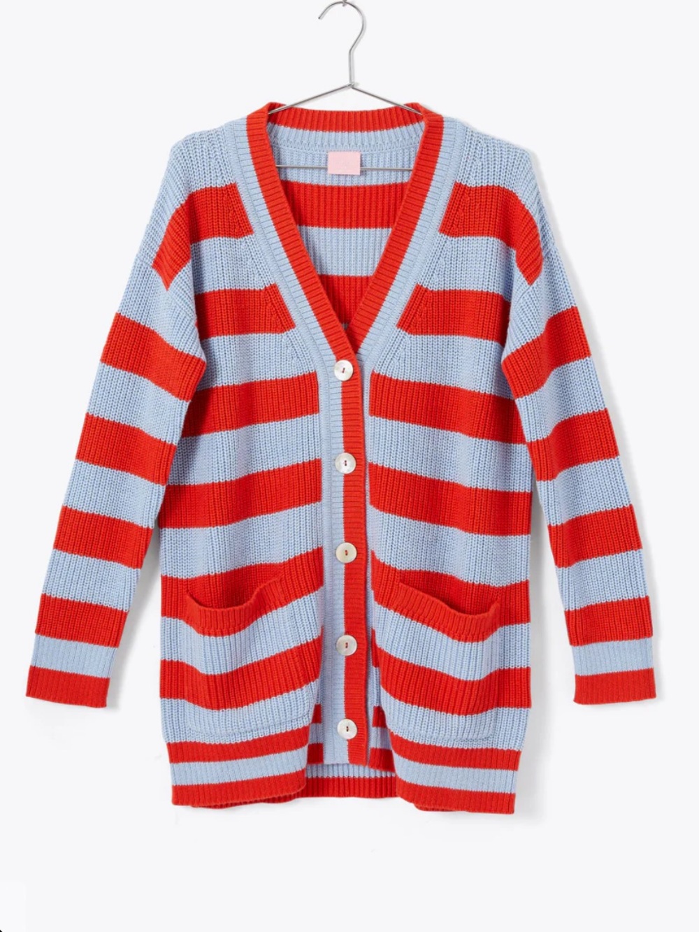 BAN.DO SLOUCHY CARDIGAN - RED/BLUE STRIPE
